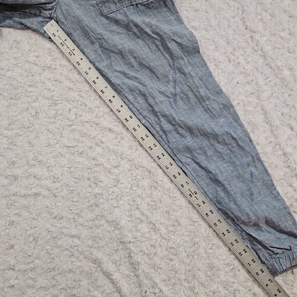Athleta Size 6 Cabo Linen Jogger Chambray Blue Casual Comfy Lounge Travel - Picture 6 of 8
